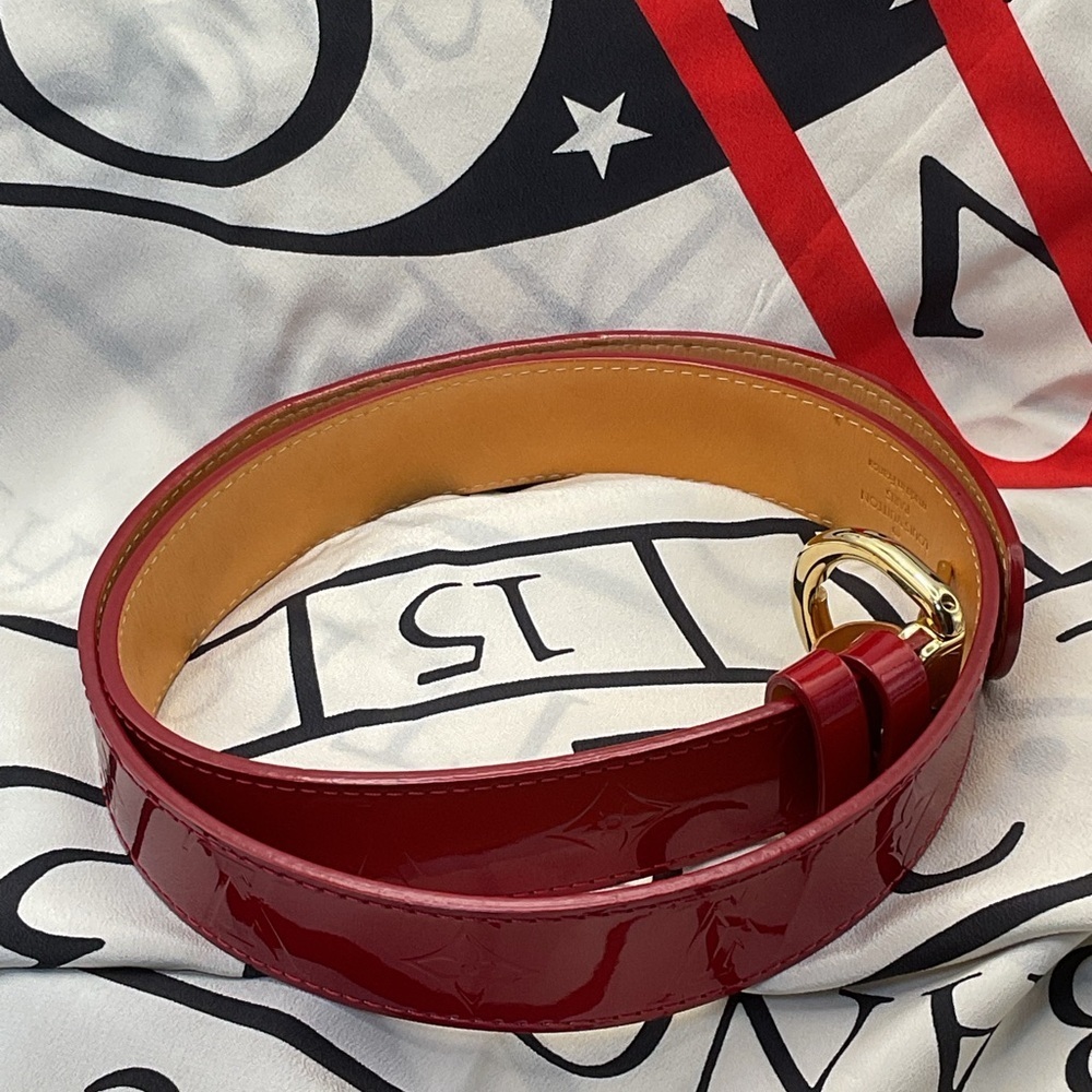 Louis Vuitton Red Monogram Vernis Belt - Picture 8 of 12